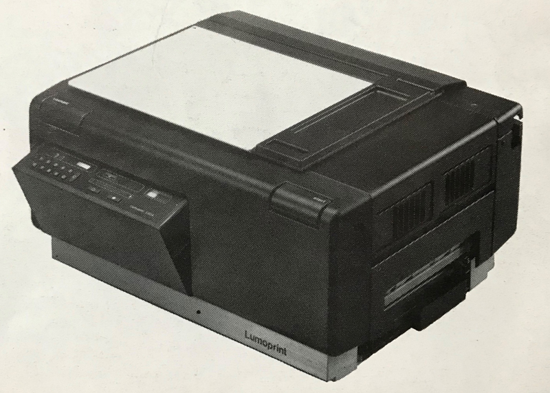 Ebony inscrutability: Busse Design’s microprocessor-controlled photocopier. Matt black and compact, it is operated by a ‘cockpit’ which pops out of its side.