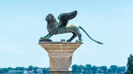 Winged lion statue in venice